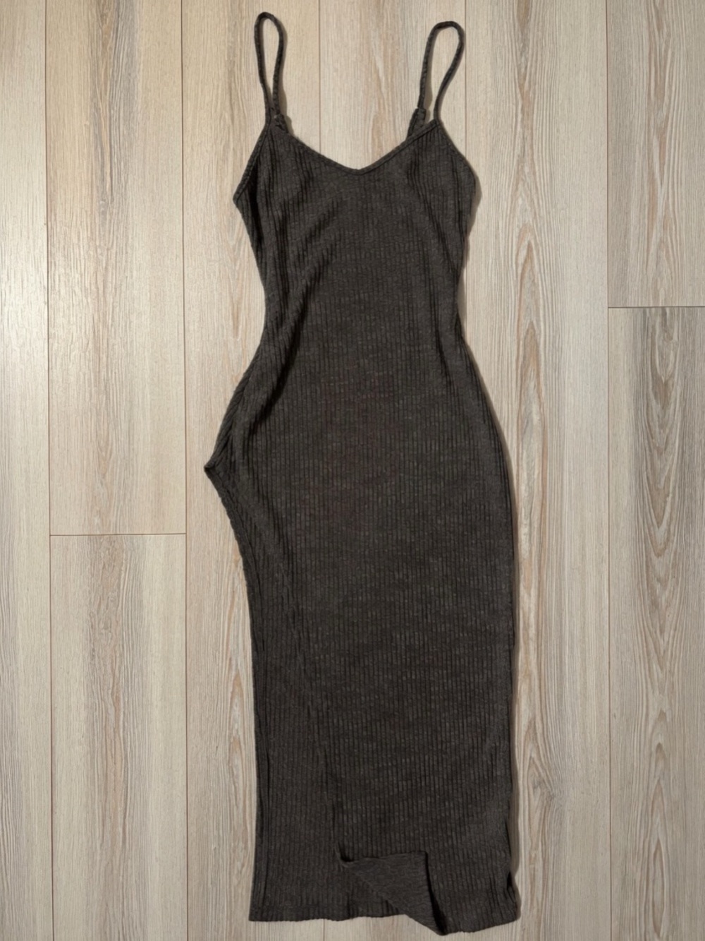 Women’s Ribbed Slip Dress - Grey